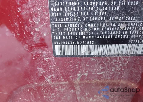 2018 Volkswagen Tiguan 2.0T Se/2.0T Sel z USA, uszkodzony, nr VIN 3VV2B7AXXJM221953